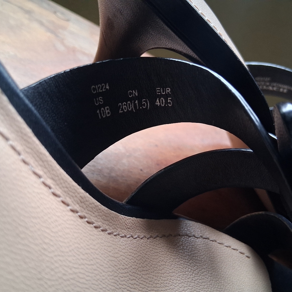 Coach Tillie Black Leather Slip On Strappy Sandals - Picture 5 of 9